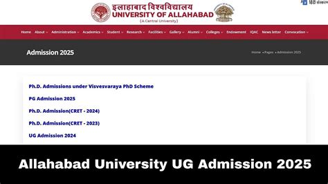 Allahabad University UG Admission 2025: Registration Begins For CUET ...