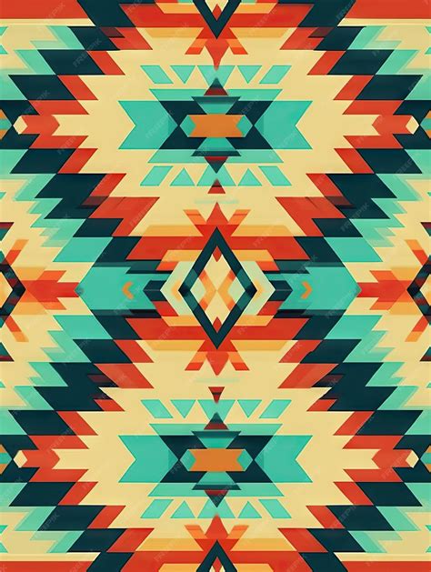 Premium AI Image | Native American inspired pattern in various colors ...