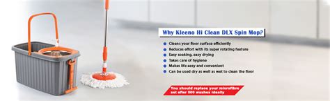 Kleeno by Cello Hi Clean Deluxe Spin Mop Big Bucket,Steel Winger & Easy ...