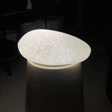 Hug A Plant | LED Pebble for Home & Garden Decor (Small, White Stone F