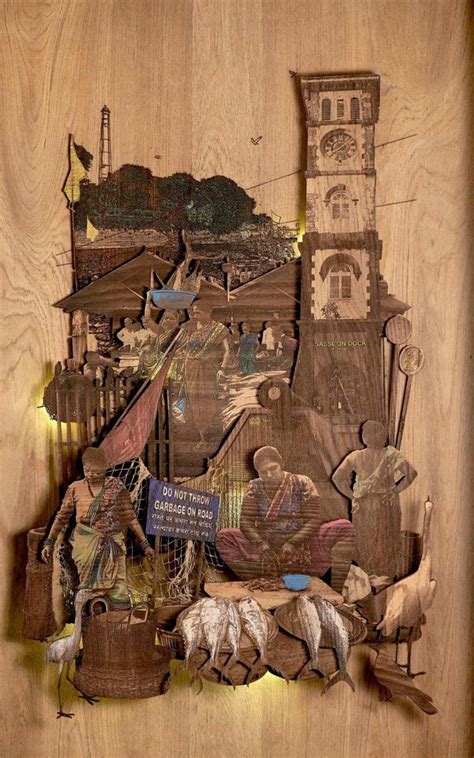 "Piscean Friends": Light Brown Sculpture by Shriram Mandale | ArtZolo.com