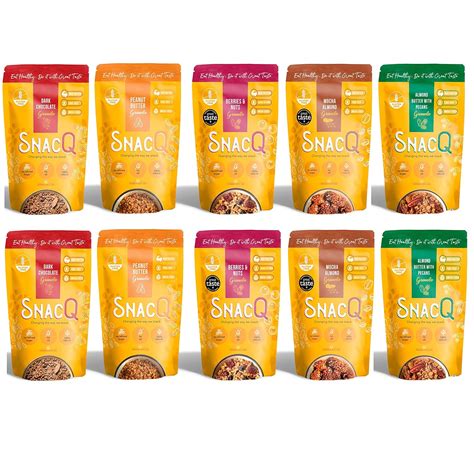 SNACQ...Changing the way we snack Granola Sampler Pack 40 Grams (Pack ...