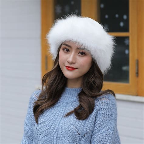 Buy Dress Choice Women's Plush Mongolian Hat Winter Pompom Ski Cap ...