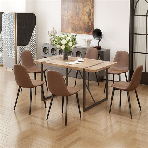 Amazon.com - MUUOKY Dinner Table Set for 6,Table and Chairs Set of 6 ...