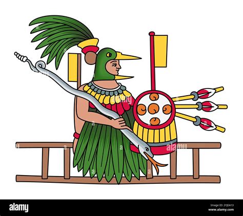 Huitzilopochtli, the Aztec sun and war god. Solar and war deity of ...