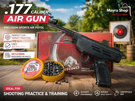 Rhino .177 Caliber Air Gun for Target Practice | Pellet Shooting Pisto ...