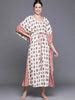 Buy White Cotton Printed Kaftan Nightdress Online at Rs.1149 | Libas