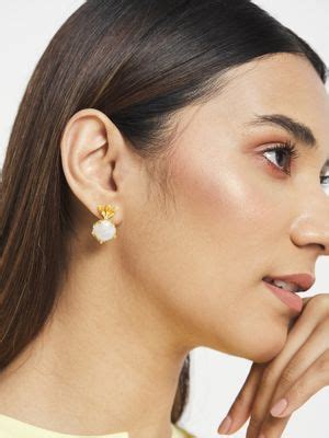Buy Fabindia Gold Plated Silver Stud Earrings Online
