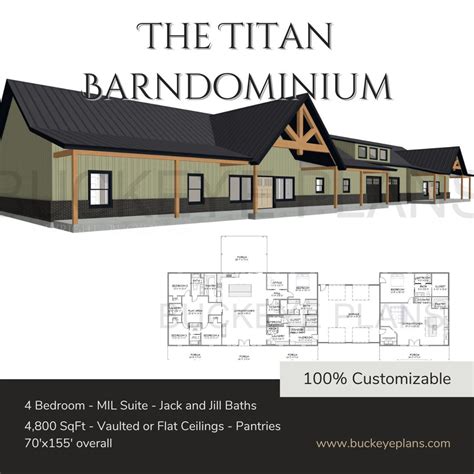 Mother in Law Suite Barndominium Floor Plan With Framing Plans and ...