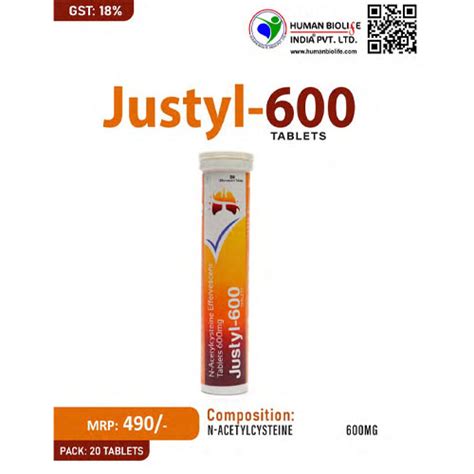 JUSTYL-600 Tablets Human Biolife India Pvt. Ltd.