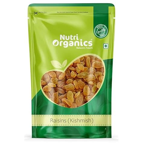 NutriOrganics Dry Fruits Premium Seedless Kishmish |Green Raisins ...