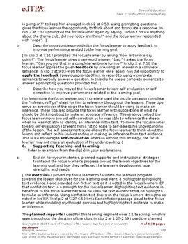 Image result for Task 2 edTPA