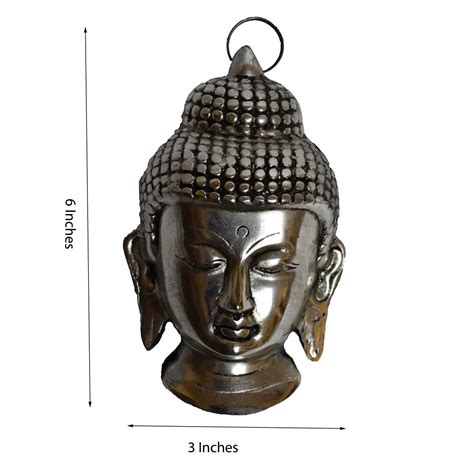 Metal Meditating Buddha Head statue - eCraftIndia Online