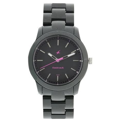 Buy Online Fastrack Trendies Quartz Analog Black Dial Plastic Strap ...