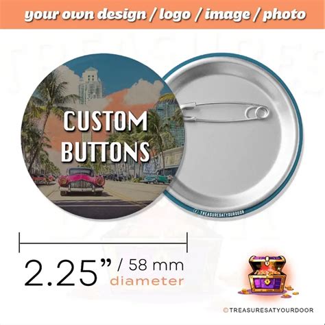 25x Custom 2.25” Buttons Custom Pins, Design Your Own Personal Pinback ...