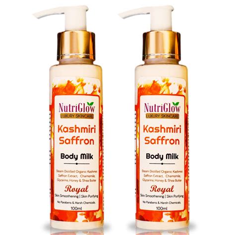 NUTRIGLOW Luxury Skincare Kashmiri Saffron Body Milk, instant skin ...