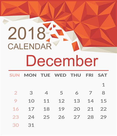 Calendar Dec 2018 - Printable Calendars AT A GLANCE
