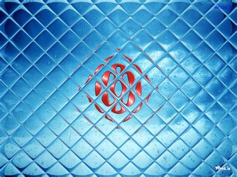 Opera Mini Symbol In Blue Square Background