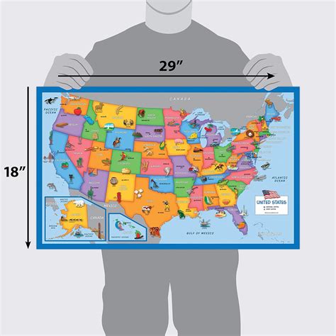 Buy 2 Pack - USA Map for Kids [Illustrated] + United States of America ...
