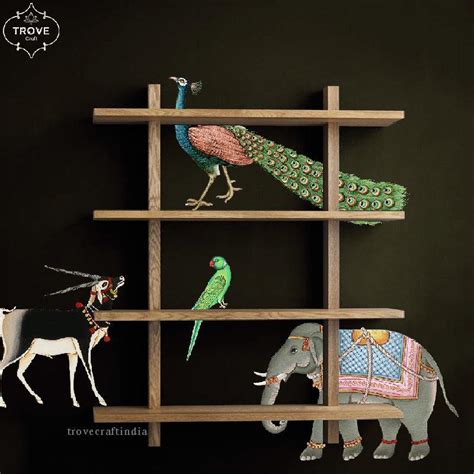 Self Adhesive Decals - Set of 4 Pichwai Animals & Birds – Trove Craft India