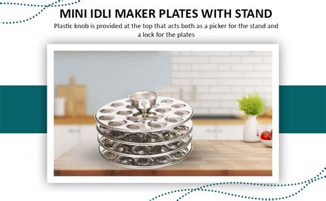 JGS Stainless Steel Mini Idli Maker Plates with Stand (3 Plate_54 Idli ...