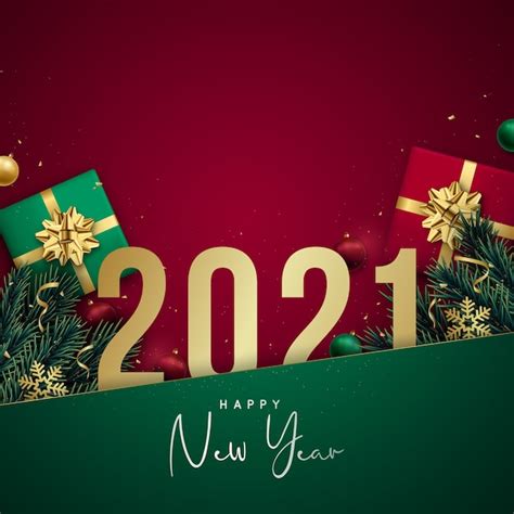 Happy new year banner with golden numbers | Premium Vector