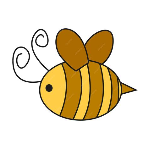 Premium Vector | Cartoon bee isolated on white background, Hand drawn ...