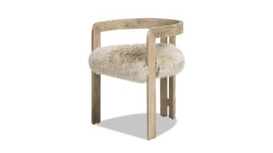 Millwick 21" Low Back Genuine Fur Dining Chair, Natural Blonde ...