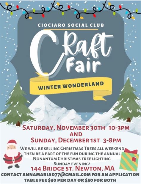 Winter Wonderland Craft Fair, Ciociaro Social Club of Massachusetts ...