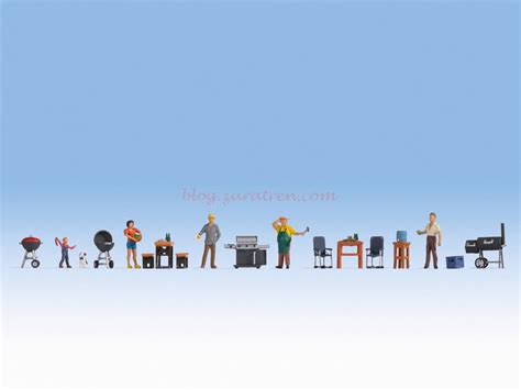 Noch - Figuras tematicas " Fiesta de barbacoa ", 18 Piezas, Escala H0 ...