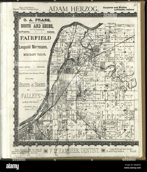 The 1888 atlas of Tippecanoe County, Indiana, features maps of the ...