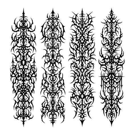 vector tribal tattoo border element, Abstract ethnic shapes in gothic ...