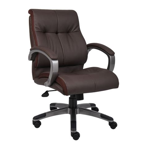 Back Double Plush Executive Office Chair with Bomber Brown LeatherPlus ...