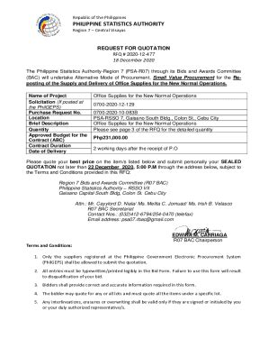 Fillable Online Philippine Statistics Authority - INVITATION TO BID FOR ...