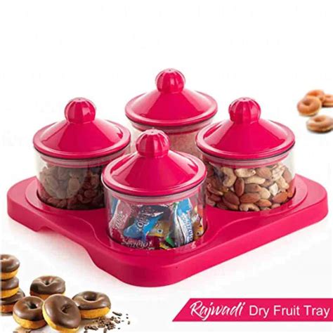 Airtight Rajwadi Dray Fruit Tray With Bowl Set