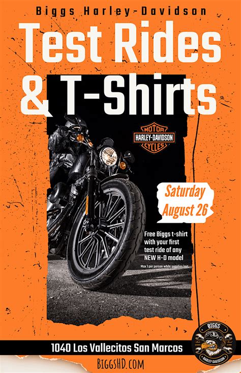 Test Rides and T-Shirts, Biggs Harley-Davidson, San Marcos, 26 August ...