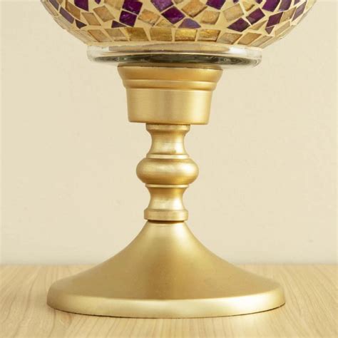 Buy Splendid Gemotric Motif Hurricane with Stand from Home Centre at ...