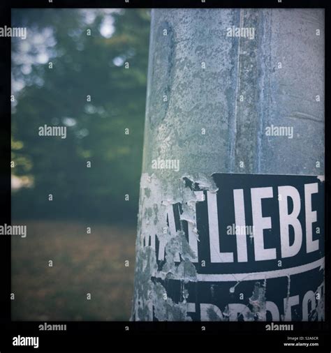 LOVE sticker in German language Stock Photo - Alamy