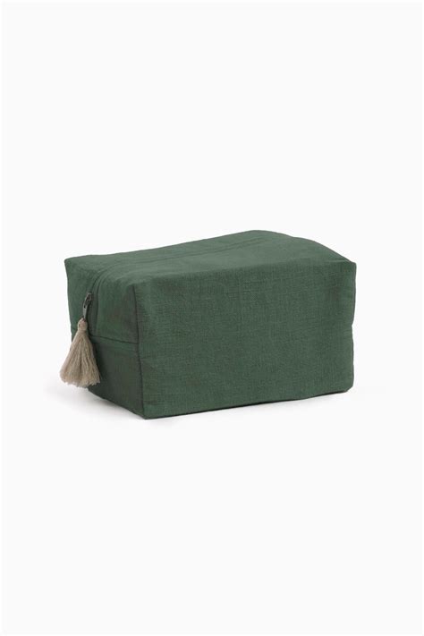 Buy Linen Pouch In Bottle Green Online – Live Linen