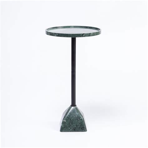 Buy Timo Marble Side Table with Metal - Dark Green Online