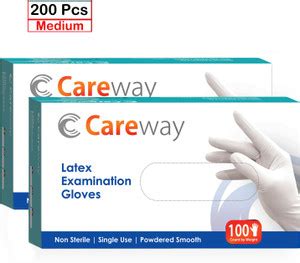 Careway Latex Medical Examination Hand Gloves Latex Examination Gloves ...
