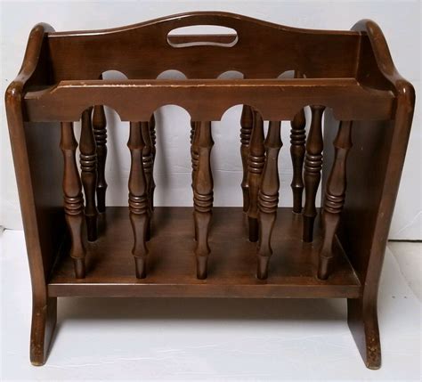 Antique Solid Wood Ornate Magazine Rack- Vintage Book Organizer Stand- Gorgeous! - Magazine ...