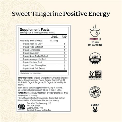 Yogi Sweet Tangerine Positive Energy Black Tea - Food E Concepts