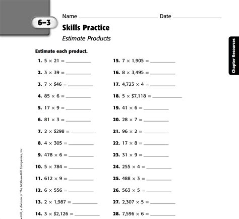 Estimating Products Worksheet 1st Grade Math Estimation Worksheets PDF