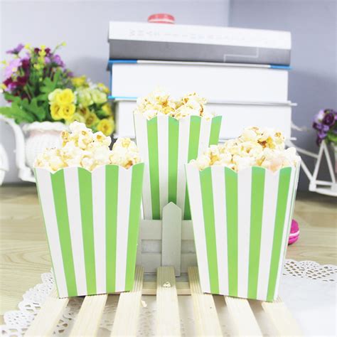 Todaioua 12 Pcs Popcorn Boxes Small Popcorn Bags Striped Paper Popcorn ...