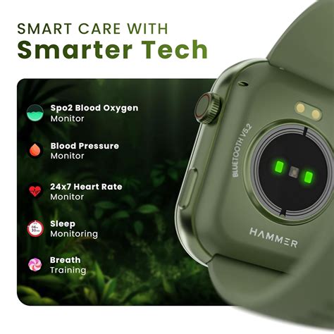 HAMMER Tussle 2.01" HD Display Smart Watch, Bluetooth Calling, Rotating ...