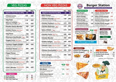 Menu at The Pizza Theatre, Selakui