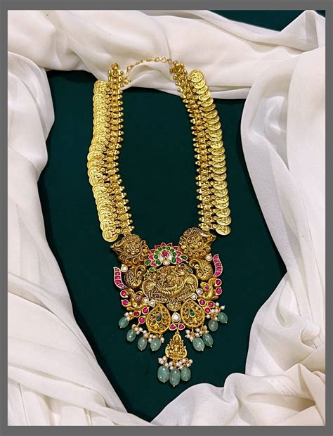 Kashu Haram with Beautiful Pendent in Kundan - KH00245 – Spurthi Jewels