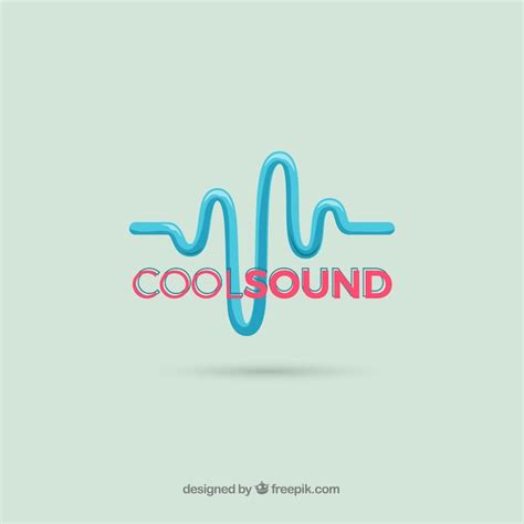 Sound wave logo with flat design | Premium Vector