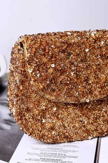 Buy Gold Beads, Sequins Amy Flapover Bag by The Tan Clan Online at Aza ...